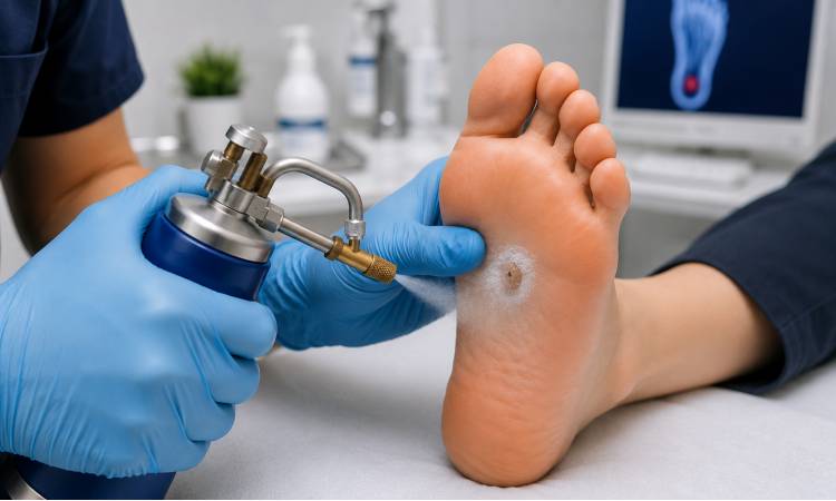 Verruca freezing (cryotherapy) treatment at Sidcup Foot Clinic